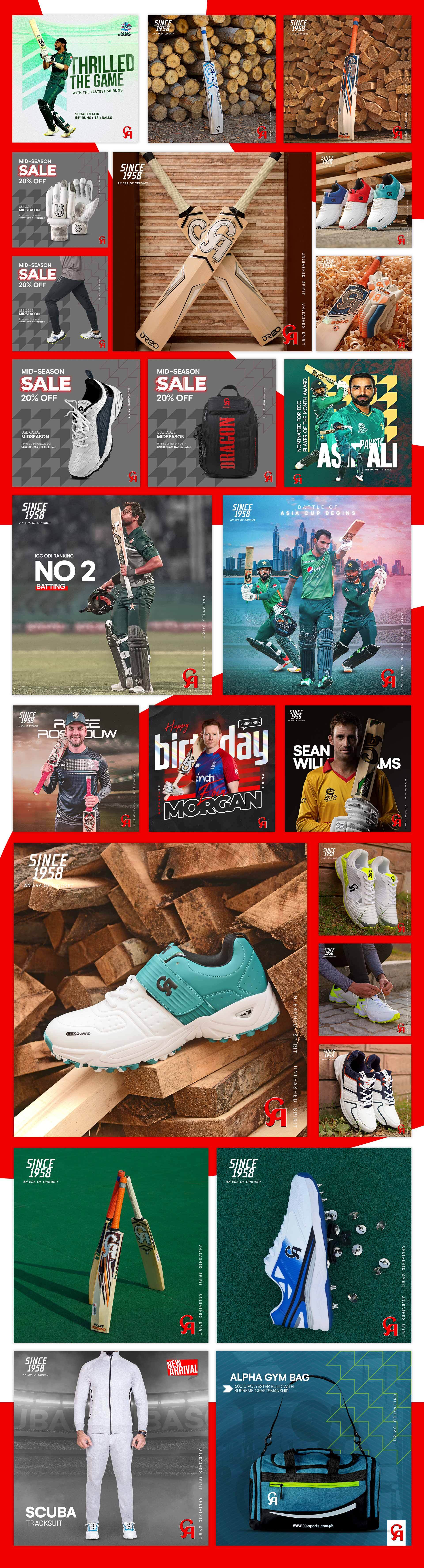 CA Sports | Cricket Gears | Social Media Portfolio